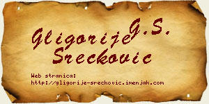 Gligorije Srećković vizit kartica